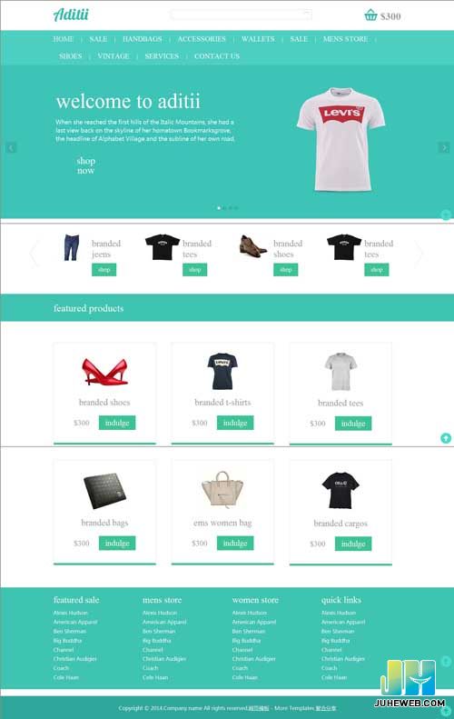 一款非常漂亮的绿色购物网站响应式布局购物网站html模版