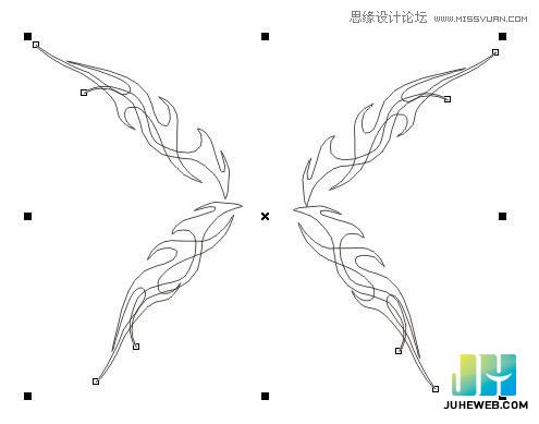 使用CorelDraw来绘制时尚的蝴蝶花纹图案教程