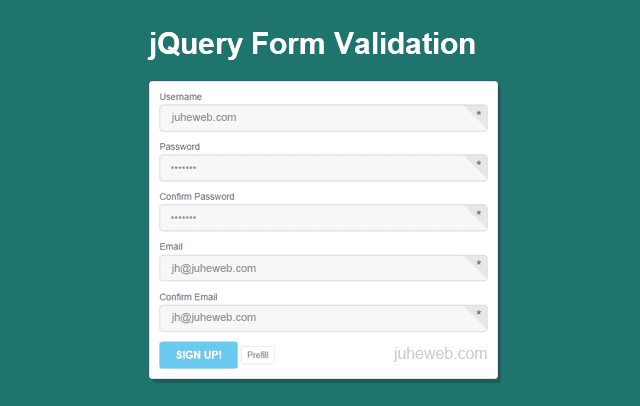 jquery表单注册提交验证样式