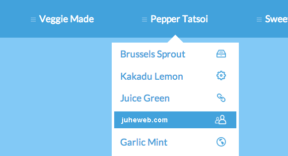根据浏览器位置显示下拉菜单的导航菜单Tooltip Menu